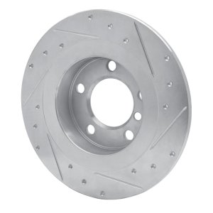 Mini Cooper Countryman Brake Rotor (1) - Rear Left - R1 Concepts - Drilled & Slotted - Silver - `13-`16